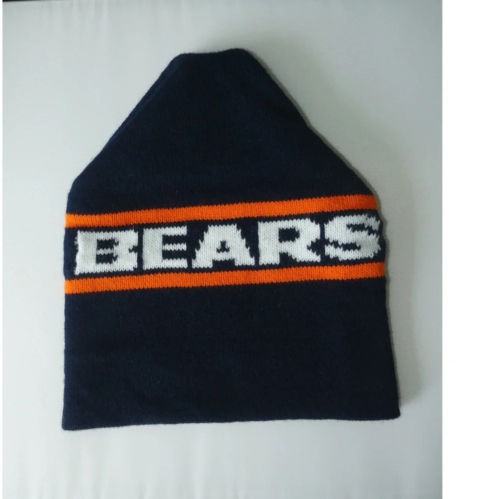 Vintage Chicago Bears Wool Blend Beanie Knit Hat Spellout‎ NFL Football